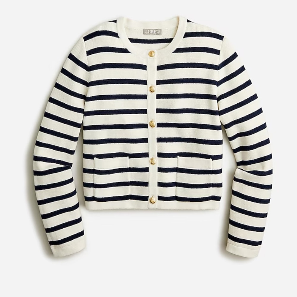 NWT J.Crew Stripe Emilie Sweater Lady Jacket